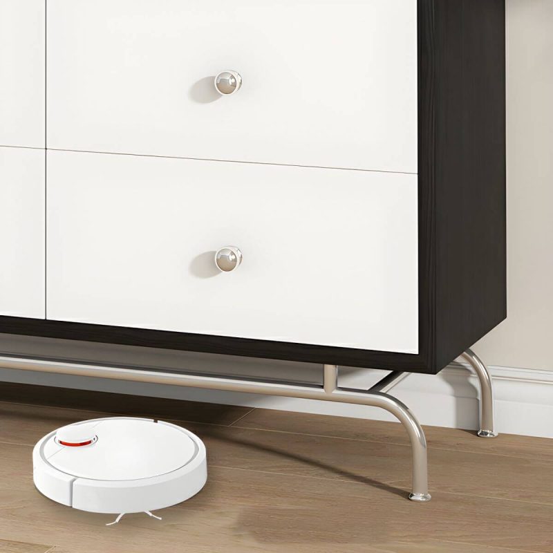 "Modern Storage Drawers Dresser with Four Legs and Silver Handles for Bedroom - 47"L x 16"W x 32"H"