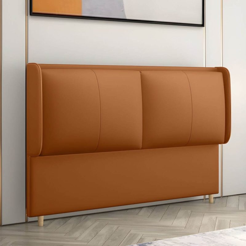"Rectangular Panel Freestanding Faux Leather Fully Upholstered Headboard Bed - 71" Dark Gray"