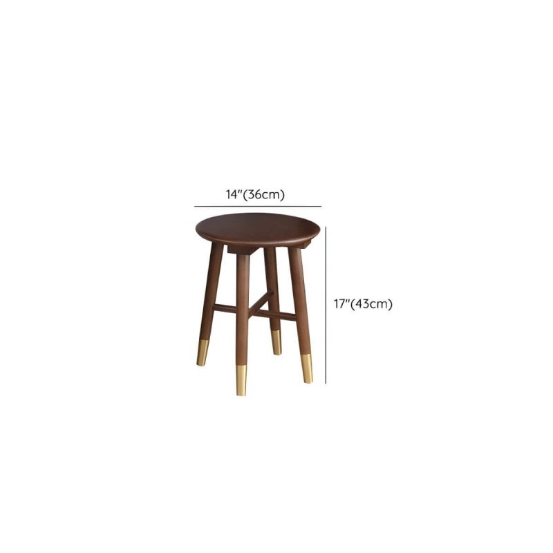 "Dimension of Rectangle Shape Solid Wood Dressing Table Brown with Drawers and Stools - Makeup Vanity & Stools"