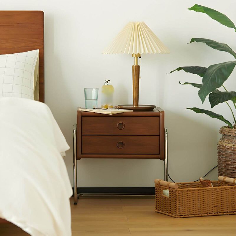 "Traditional Wooden Nightstand with 2 Drawers & Elegant Design - 2 Piece Set"