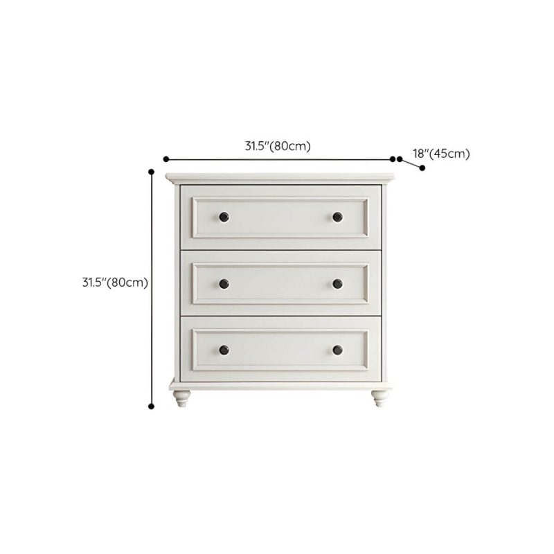 "Dimension of Solid Wood and Soft-Close Drawers Modern Chest with Wood Top - 3 31.5"L x 18"W x 31.5"H"