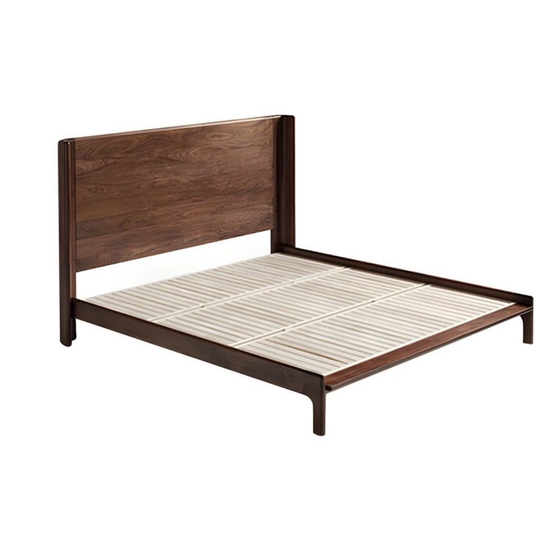 "Solid Wood Headboard Standard Bed Mattress Included Bed Frame with Custom Legs - Full Single Bed Panel"