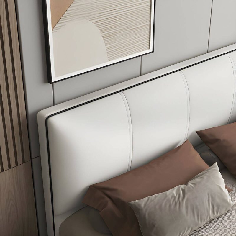 "Elegant Upholstered Panel Headboard with Wood Legs and Modern Style - 71" Yellow"