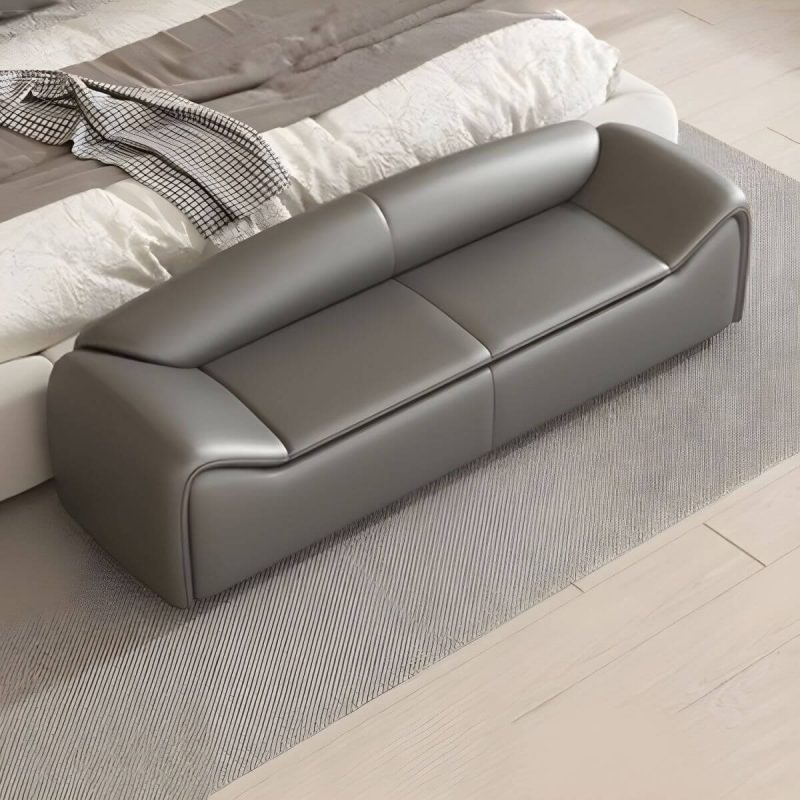 "Upholstered Solid Color Modern Bedroom Bench Seat with Short Height - 59"L x 20"W x 20"H Green"