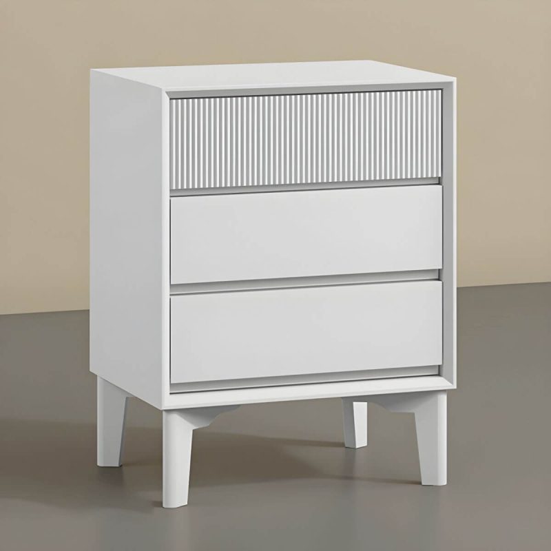 "Modern Wood Nightstand with Drawer Storage and Legs Included - White 16"L x 15"W x 26"H 1 Piece"