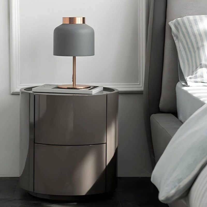 "Contemporary 18.9" Tall Nightstand Wooden Accent Table Nightstand for Bedroom - Khaki 1-Piece Set"