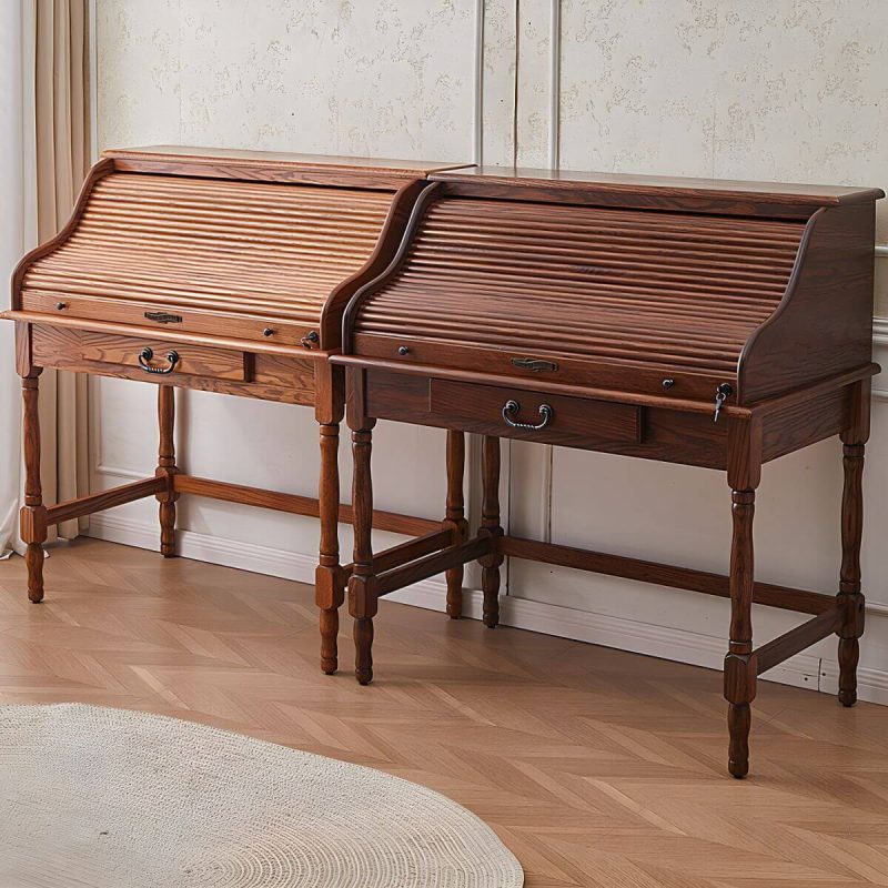 "Solid Wood Traditional Style Dressing Table Dustproof with Partition and Drawer - Natural Finish 41"L x 24"W x 44"H"