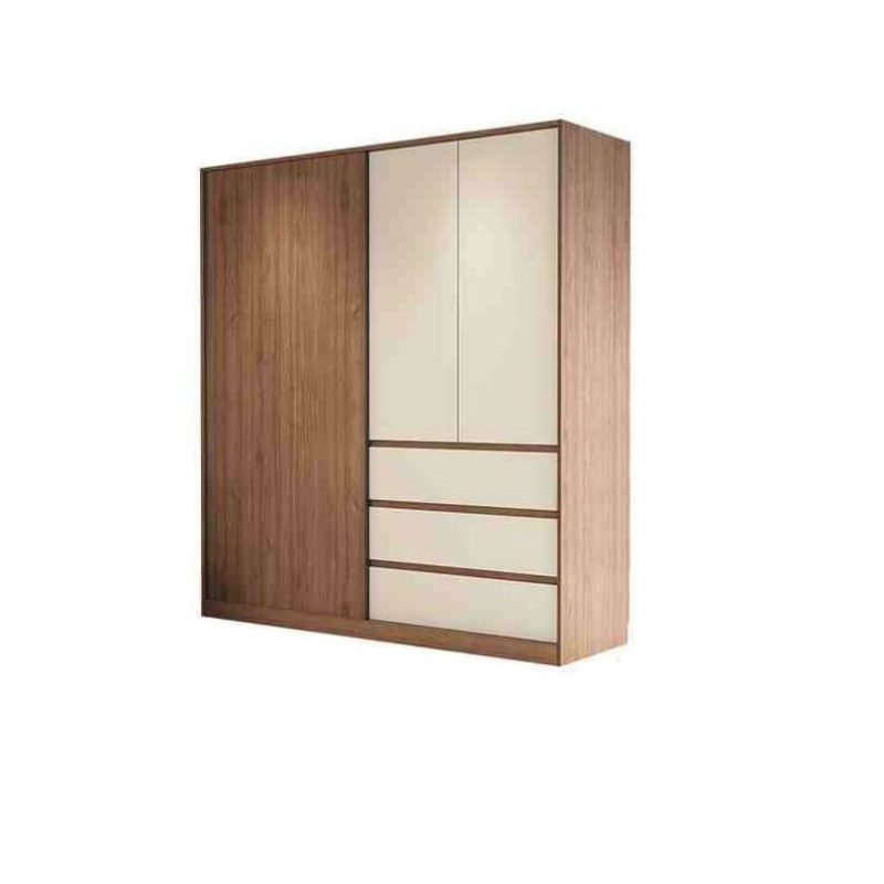"Multi-Color Casual Engineered Wood Wardrobe Closet with Soft Close Drawer, Soft Close Door, Interior Shelves, and Hanging Rod, 63"L x 24"W x 79"H, Armoire"