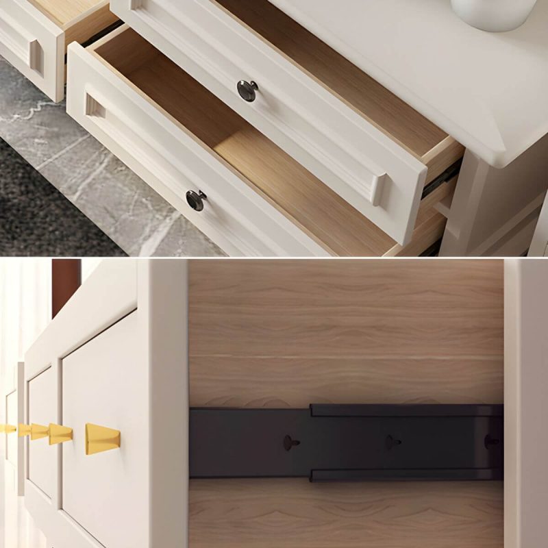 "Solid Wood and Soft-Close Drawers Modern Chest with Wood Top - 9 79"L x 18"W x 31"H"
