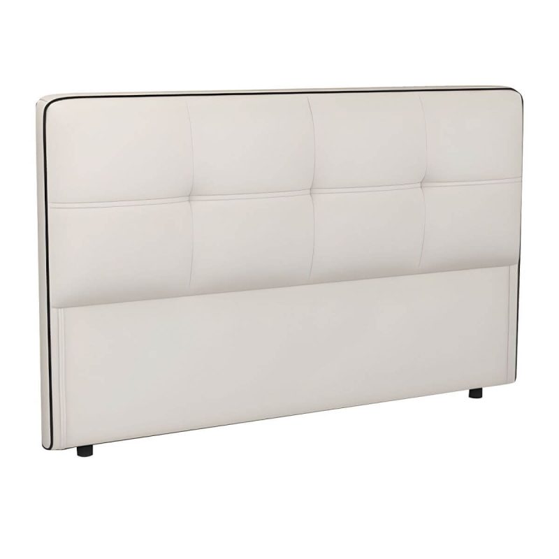 "Contemporary Rectangular Headboard Bed with Tufted and Solid Wood Frame - Orange 79""