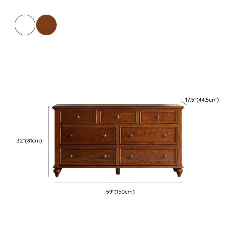 "Dimension of Traditional Style Solid Wood Lingerie Chest Drawers Included for Bedroom - Nut-Brown 150 x 44 x 81 cm"