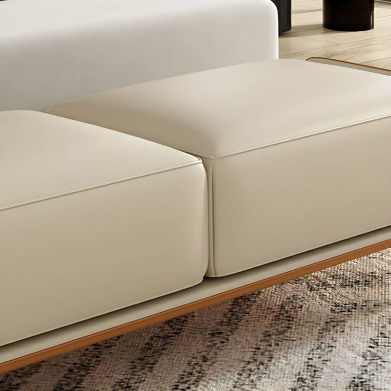"Armless Backless Upholstered Bedroom Bench in Modern Wood Design Short - Orange 59"L x 19.5"W x 17"H"