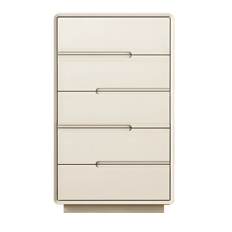 "Light Oak Modern Dresser with Solid Wood Construction and Soft-Close Drawers - Milk Tea Color 31"L x 16"W x 43"H"