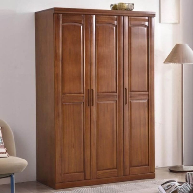 "Flexible Shelf Sepia Lumber Cabinet Armoire with Soft Close Door, Minimalist Style, and Hanging Rod, 28"L x 21"W x 74"H"