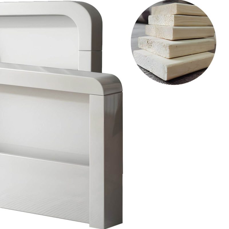 "Nordic Style Solid Wood Upholstered Headboard Wood/white/walnut Bed - Walnut California King Single Bed Unavailable"