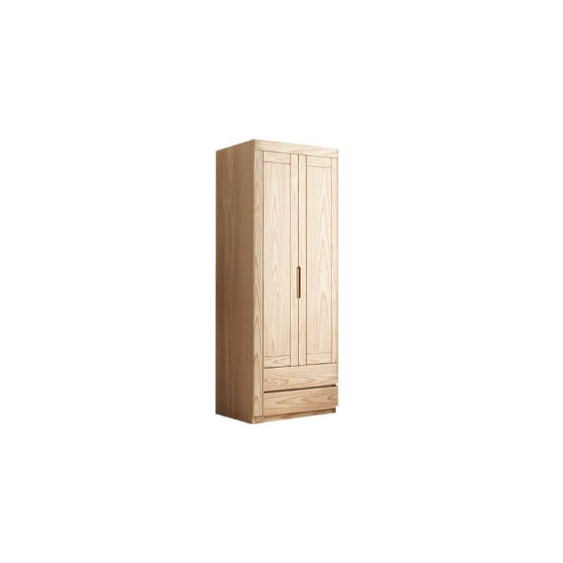"Ash Wood Wood Color Unfixed Wardrobe Closet, Armoire, 2 Doors"
