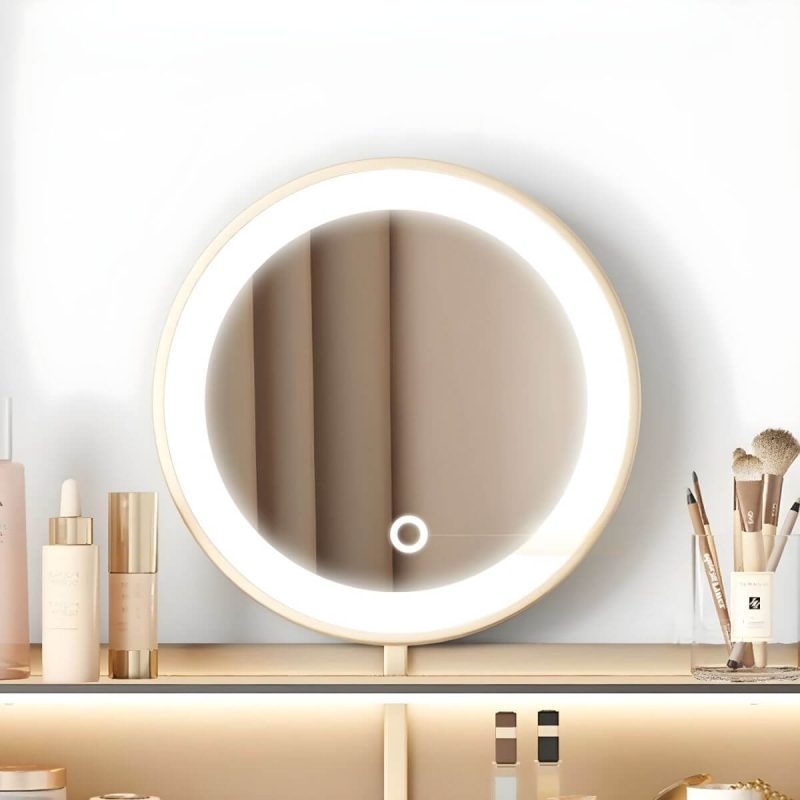 "Modern Simple Style Standard Dressing Table Metal with Dove Grey Chair, Makeup Vanity & Stools, 47"L x 18"W x 36"H"