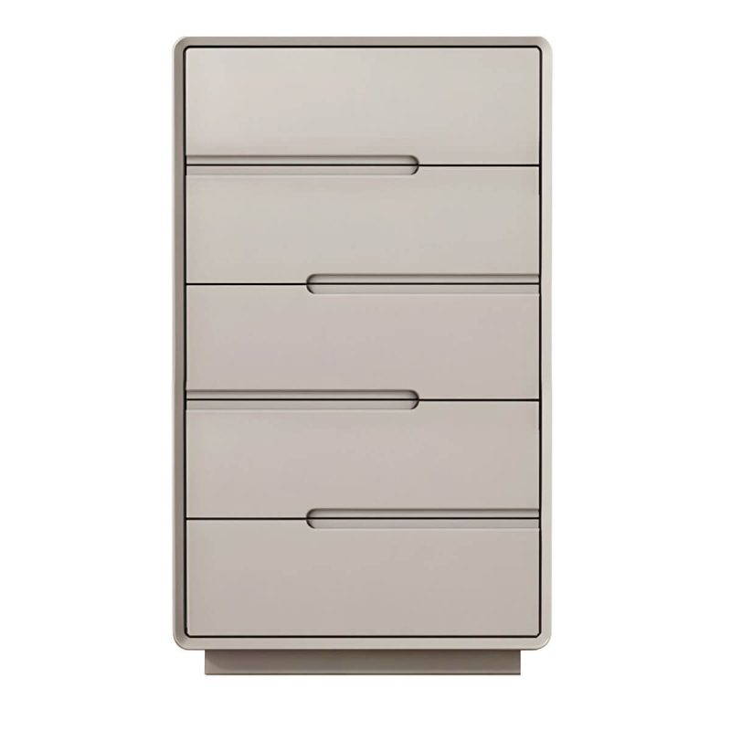 "Light Oak Modern Dresser with Solid Wood Construction and Soft-Close Drawers - Light Apricot 31"L x 16"W x 43"H"
