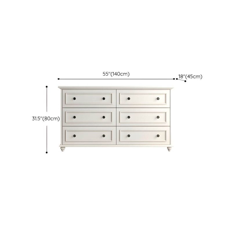 "Dimension of Solid Wood and Soft-Close Drawers Modern Chest with Wood Top - 6 55"L x 18"W x 31.5"H"