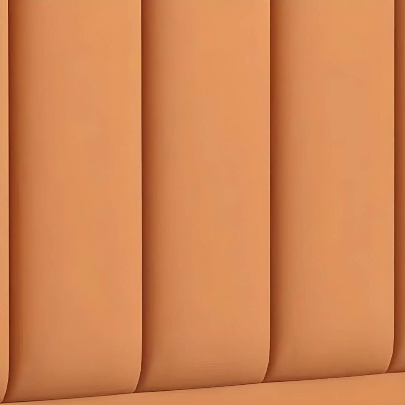"Modern Upholstered Pine Headboard with Leather Upholstery and Wood Legs - Standard Height - Orange 71""