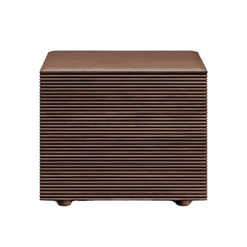 "Scandinavian Style Wood Nightstand with 2 Drawers in Standard Size - Dark Walnut 1 Piece"