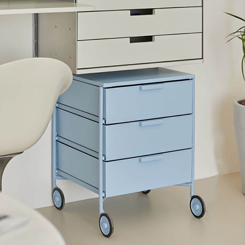 "Modern Iron Bachelor's Chest with 3 Drawers in Plastic/Acrylic Material - White 2 Piece Set"