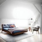"Scandinavian Style Cotton Upholstered Panel Bed in Brown Finish - 47"W x 79"L"
