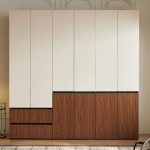 "Multi-Color Casual Wood Wardrobe Closet with Soft Close Drawer, Soft Close Door, Interior Shelves, and Hanging Rod, 51"L x 24"W x 94"H"