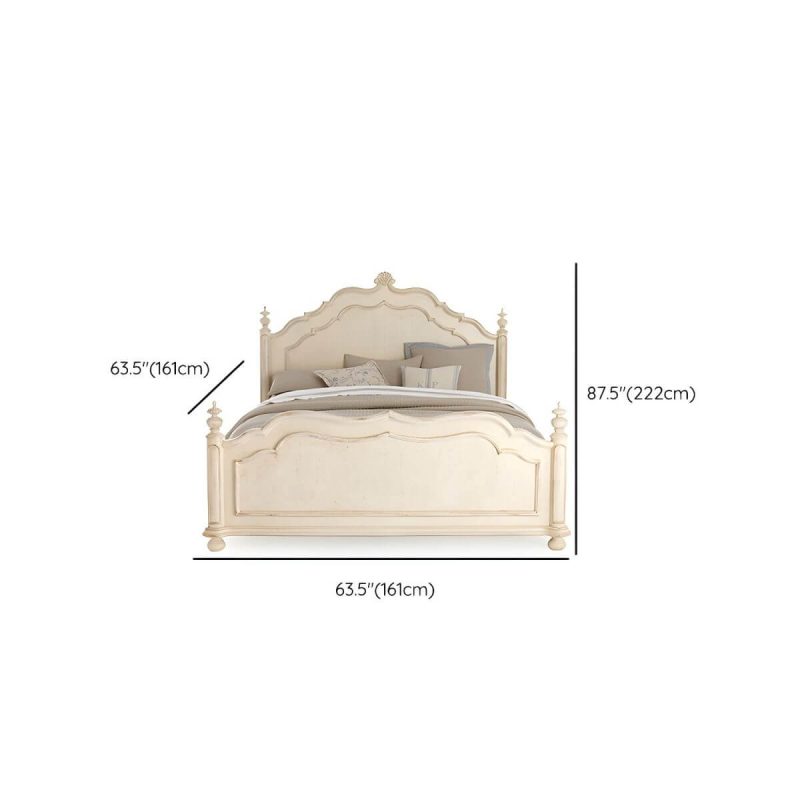 "Dimension of Victorian Solid Color Slat Bed Arched Bed With Custom Wood Legs - 59"W x 79"L Single Bed"