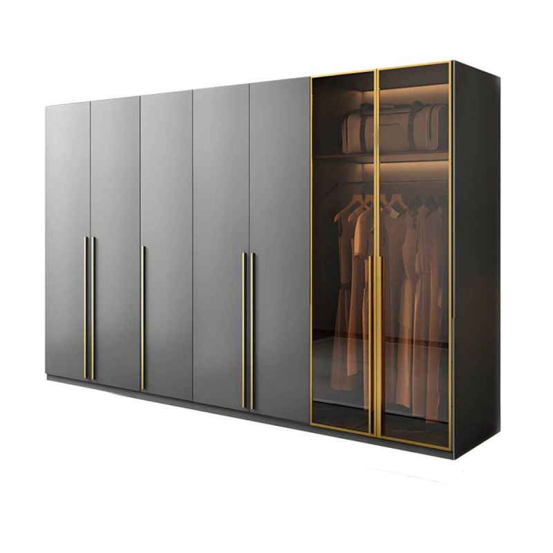 "Modern Glass Wardrobe Wardrobe Armoire Wardrobe Cabinet for Home - Armoire 110.2"L x 23.6"W x 82.7"H"