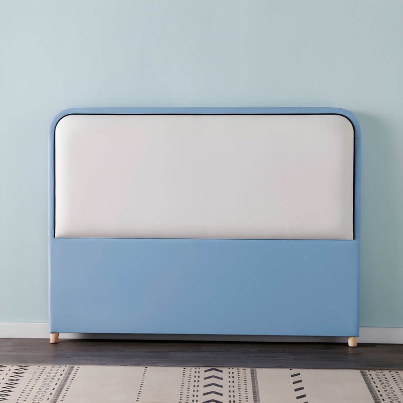 "Rectangular Standard Free-standing Wood Panel Headboard in Modern Style - Blue-White 71""