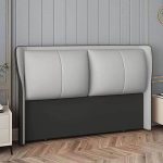 "Modern Upholstered Wingback Headboard with Legs and Rectangular Shape - 59" Tech Cloth Green/ Orange"