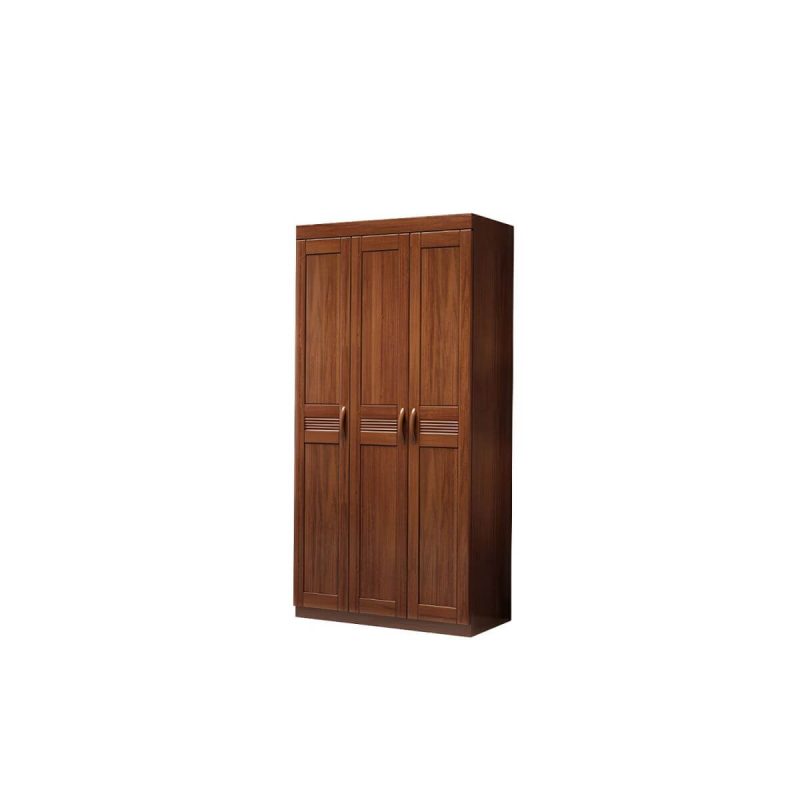 "Brown Walnut Solid Wood Wardrobe Traditional Freestanding Wardrobe Armoire - Armoire 40.2"L x 22.8"W x 80.7"H"