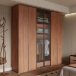 "Auburn Wardrobe Closet with Compartments, Soft Close Door, Wood Material, Interior Shelves, Casual Style, and Hanging Rod, 126"L x 24"W x 94"H"