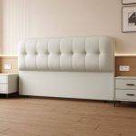 "Modern Simple Style Free-standing Standard Full(54"W x 75"L) Panel No Distressing With Legs in Wood and Decorative-stitched, Black, 79""