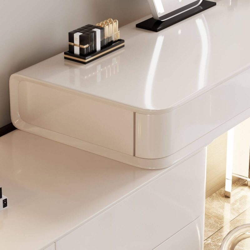 "LED Lighting 2-in-1 Scalable Makeup Vanity with Push-Pull Function, Makeup Vanity (39") & Dresser (24")"