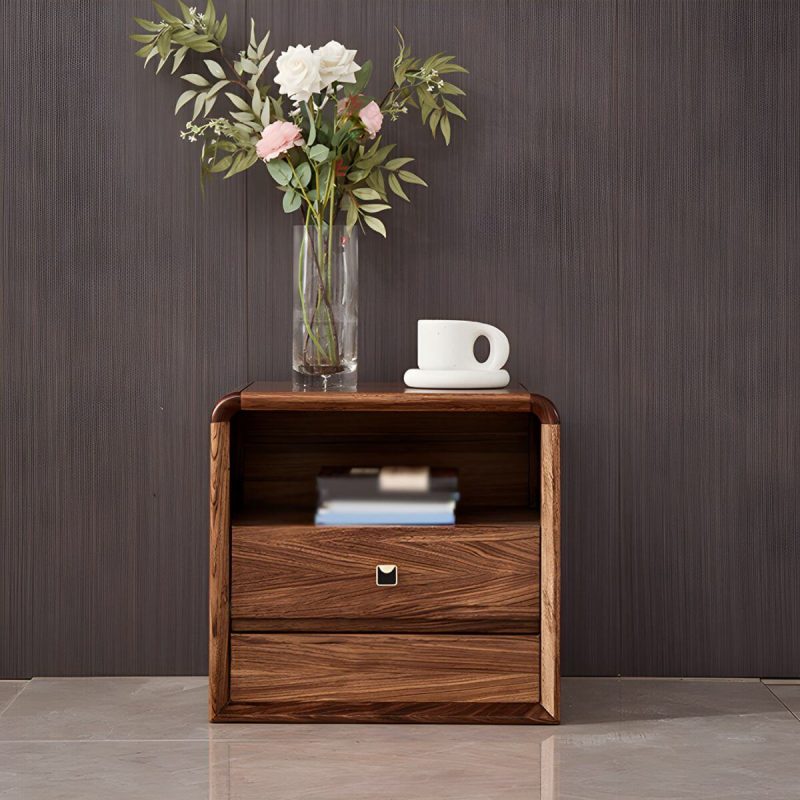 "Wood Nightstand with Drawers - Stylish, Small Size for Bedroom Storage - 2 Piece Set Drawer Pulls 20"L x 16.5"W x 20"H"