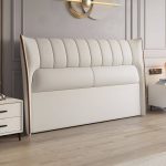 "Wingback PU Leather Upholstered Headboard with Wood Legs for American Women - 79" White"