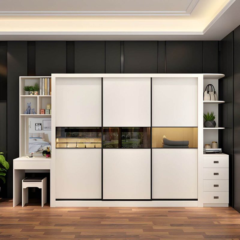 "Contemporary Home Engineered Wood Wardrobe Freestanding Wardrobe Closet - Wardrobe & Dressing Table 79"L x 24"W x 79"H"