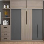 "Simplistic Acorn Pine Wood Wardrobe Closet with 2 Drawers, Interior Shelves, and Hanging Rod, 31.5"L x 23.5"W x 79"H"