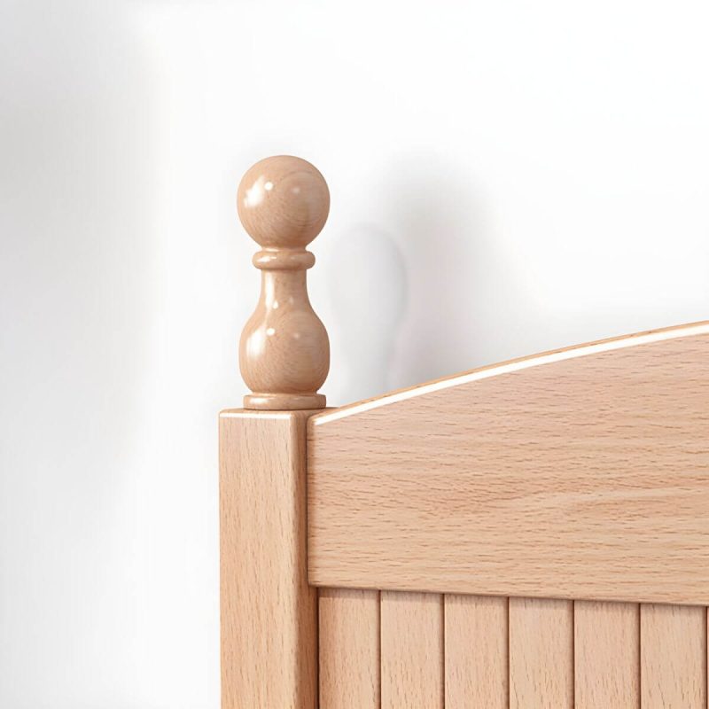 "Scandinavian Brown Wood Headboard with Panel Style in Natural - Storage Not Included Rectangular 47""