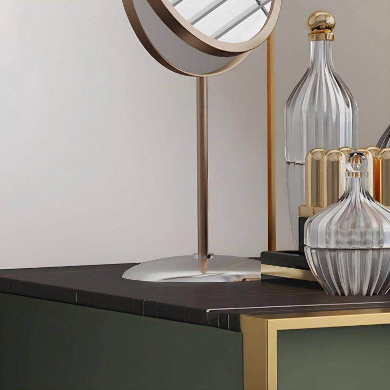 "Luxurious Metal Make-up Vanity 4 Solid Wood Drawers Dressing Table - Makeup Vanity 31"L x 16"W x 30"H Green"