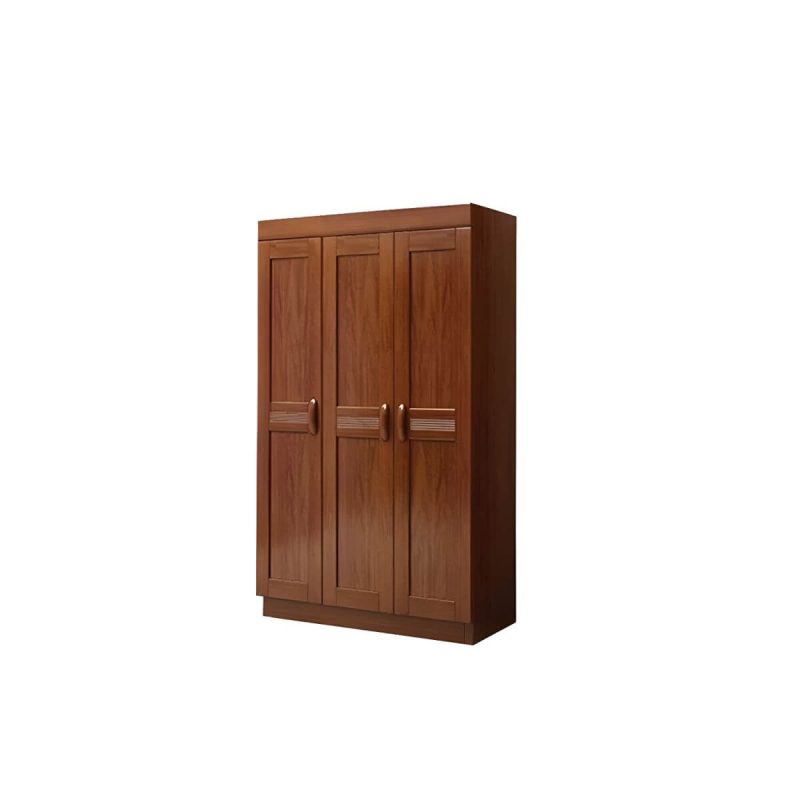 "Wood Brown Rustic Wardrobe Armoire with Drawers & Shelves, Walnut Finish - 67"L x 22"W x 81"H"