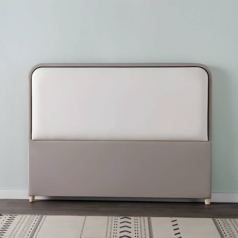 "Rectangular Standard Free-standing Wood Panel Headboard in Modern Style - Light Gray-White 71""