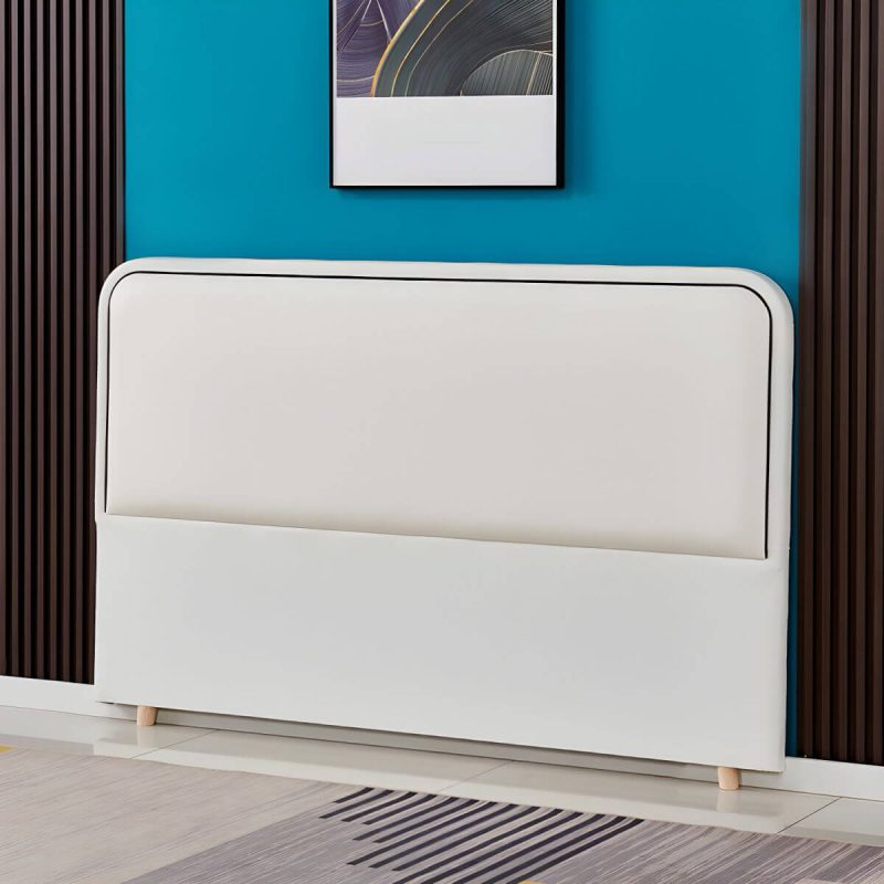"Rectangular Standard Free-standing Wood Panel Headboard in Modern Style - White 47""