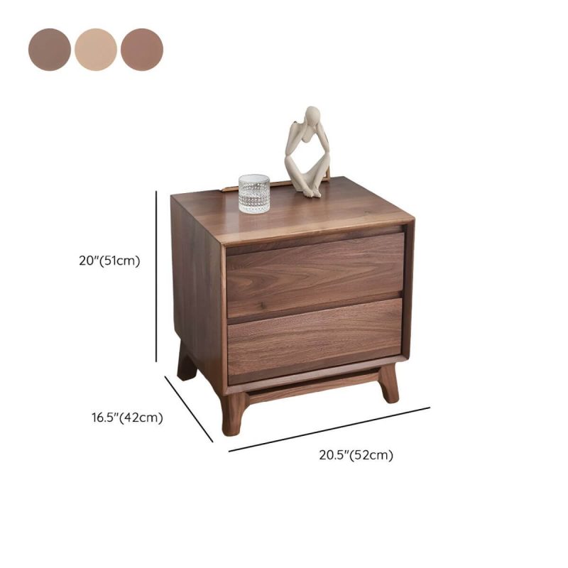 "Dimension of Good Load Bearing Wood Grain Design Nightstands Solid Wood with Drawer - Rubber"