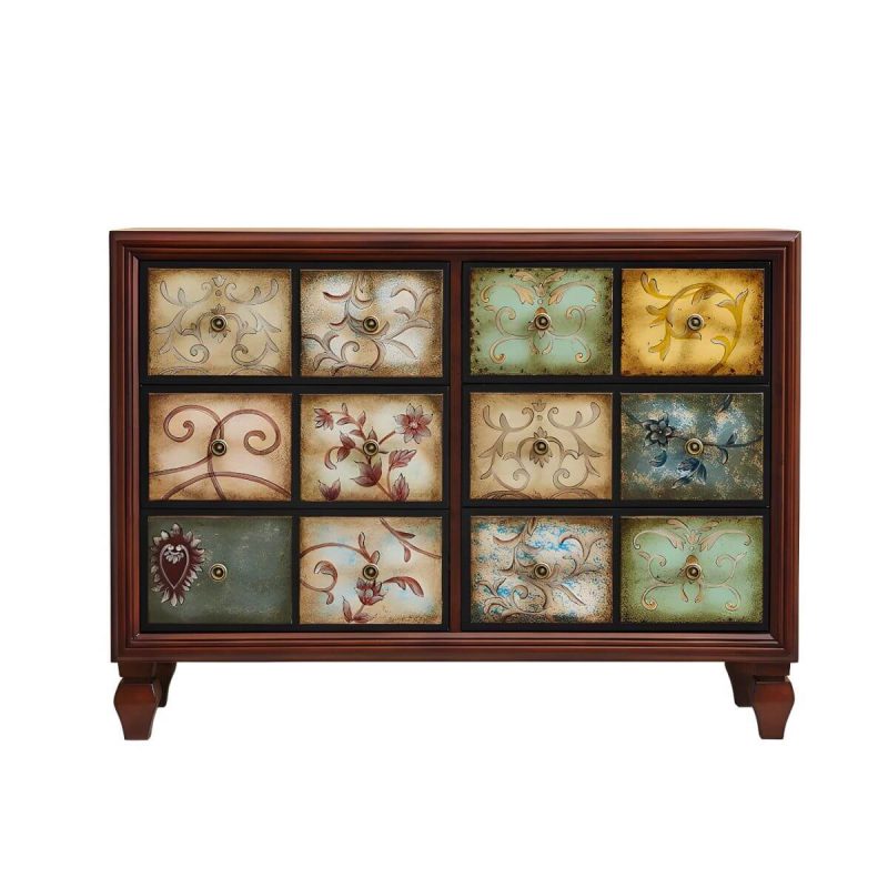 "American Retro Storage Chest Solid Wood Storage Chest Dresser for Bedroom - Brown 47"L x 17"W x 35"H"
