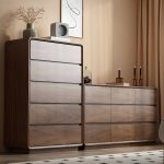 "Contemporary Rubberwood 3-Tier Double Dresser, 63"L x 16"W x 30"H"