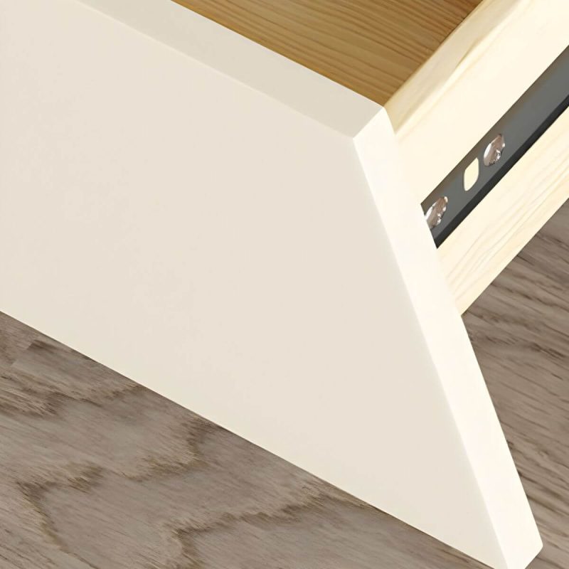 "Chic Modern Wood Bedside Cabinet with One Drawer Storage, Under 21 Inches in Length - Left Oyster Gray/ Beige"