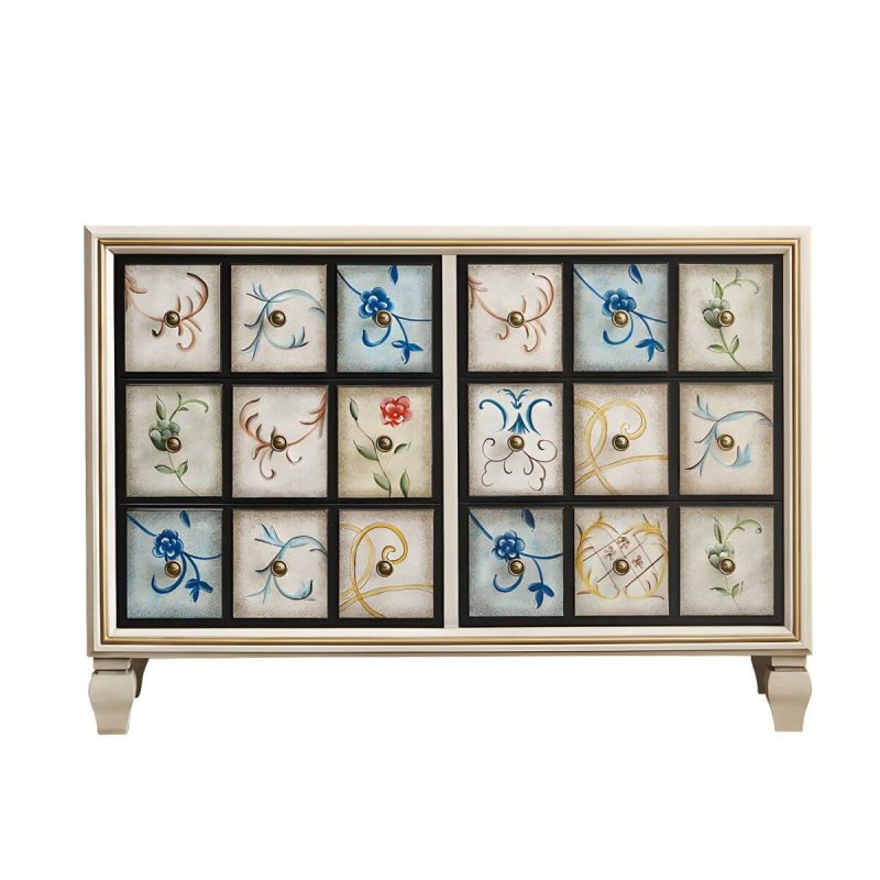 "American Retro Storage Chest Solid Wood Storage Chest Dresser for Bedroom - White 49"L x 18"W x 35"H"